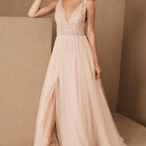 BHLDN Written in the Stars Beaded Tulle Open-Back Wedding Ballgown